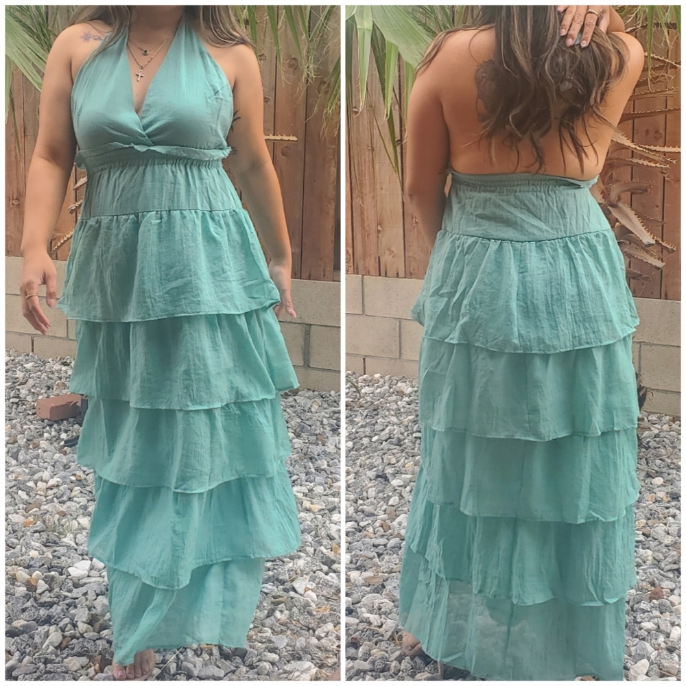 Ruffled maxi dress